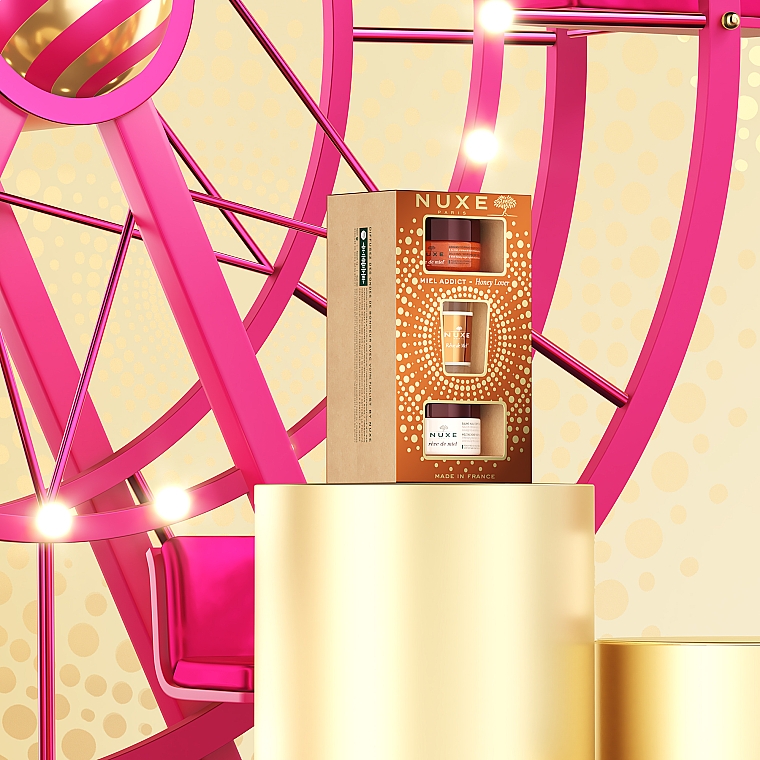 Zestaw upominkowy - Nuxe Honey Lover Gift Set (b/oil/200ml + b/scr/175ml + candle/70g) — Zdjęcie N4