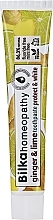 Homeopatyczna pasta do zębów Imbir i limonka - Bilka Homeopathy Ginger And Lime Toothpaste — Zdjęcie N2