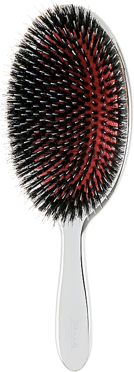 Szczotka do włosów z naturalnego włosia średnia, 22M, srebrna - Janeke Silver Hairbrush 