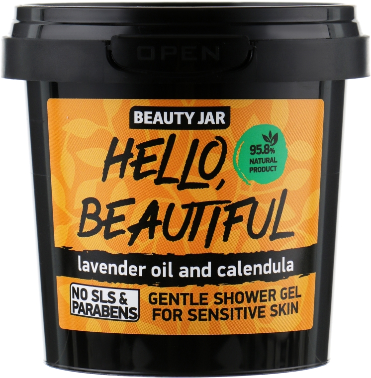 Delikatny żel pod prysznic do skóry wrażliwej z lawendą i nagietkiem - Beauty Jar Hello, Beautiful Gentle Shower Gel — Zdjęcie N1