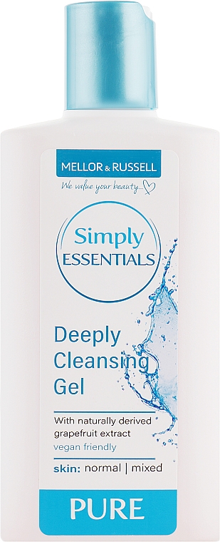 Głęboko oczyszczający żel do cery mieszanej i normalnej z ekstraktem z grejpfruta - Mellor & Russell Simply Essentials Pure Deeply Cleansing Gel
