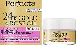 Luksusowy krem intensywnie przeciwzmarszczkowy do twarzy - Perfecta 24k Gold & Rose Oil Anti-Wrincle Cream 80+ — Zdjęcie N1