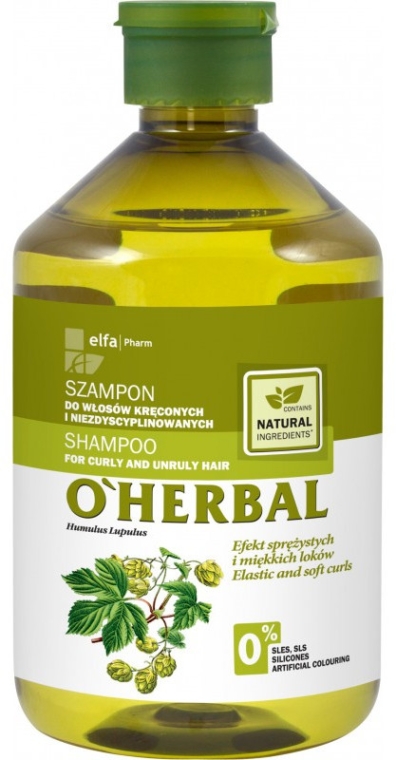 Szampon z ekstraktem z chmielu do włosów kręconych i niezdyscyplinowanych - O'Herbal — Zdjęcie N3