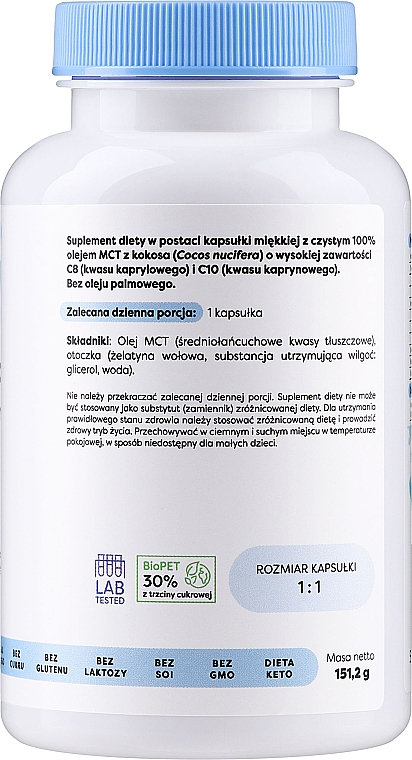 Kapsułki oleju MCT, 1000 mg - Osavi Oil MCT — Zdjęcie N2