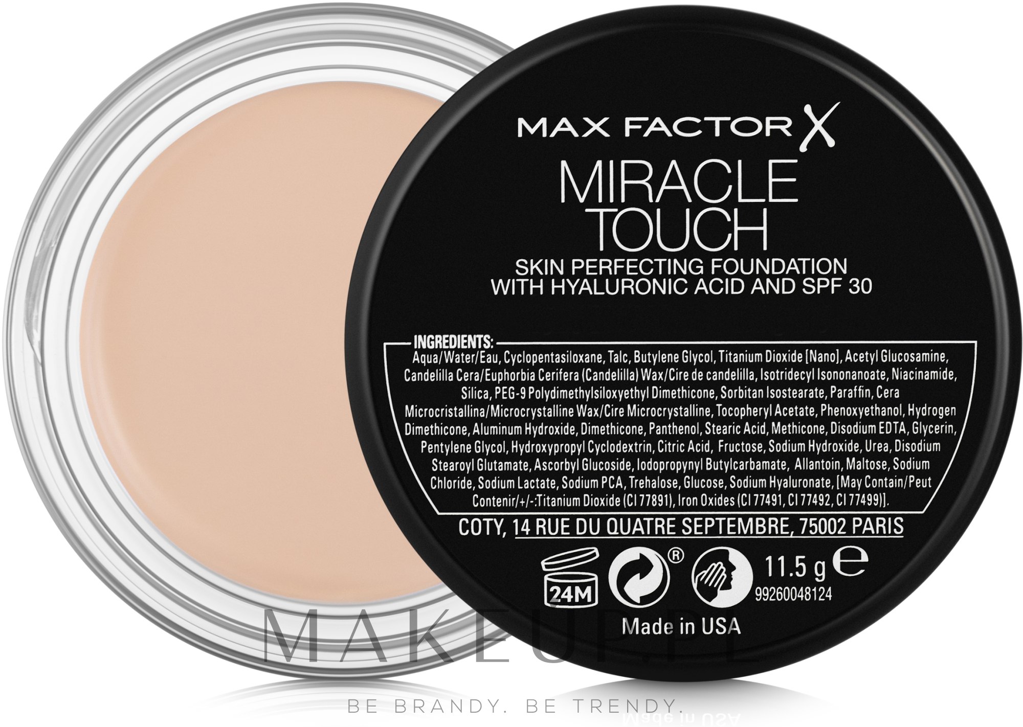 Wygładzający podkład w kremie z kwasem hialuronowym - Max Factor Miracle Touch Skin Perfecting Foundation SPF 30 — Zdjęcie 45 - Warm Almond