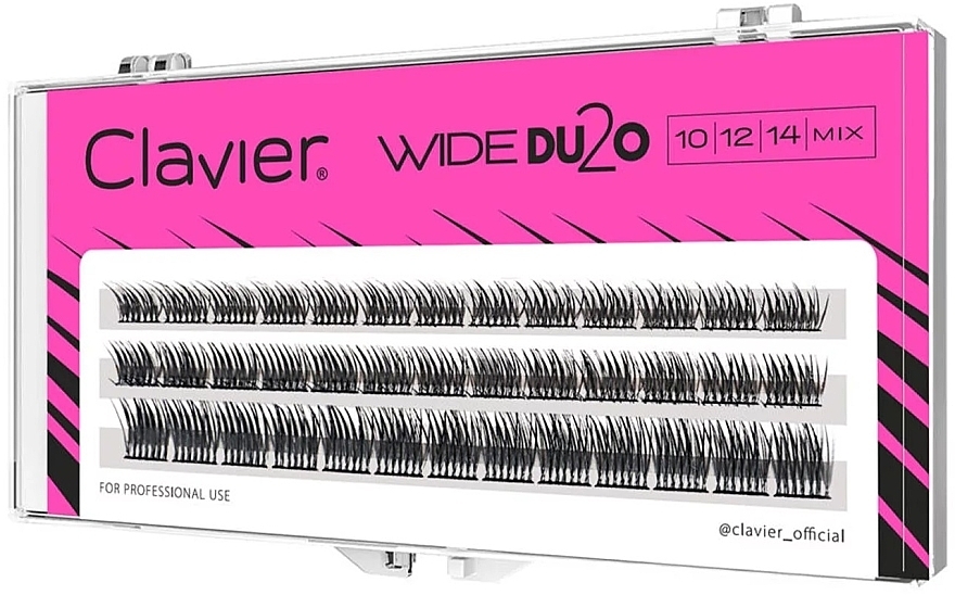 Sztuczne rzęsy Wide MIX, 10 mm, 12 mm, 14 mm - Clavier Wide DU2O MIX — Zdjęcie N1