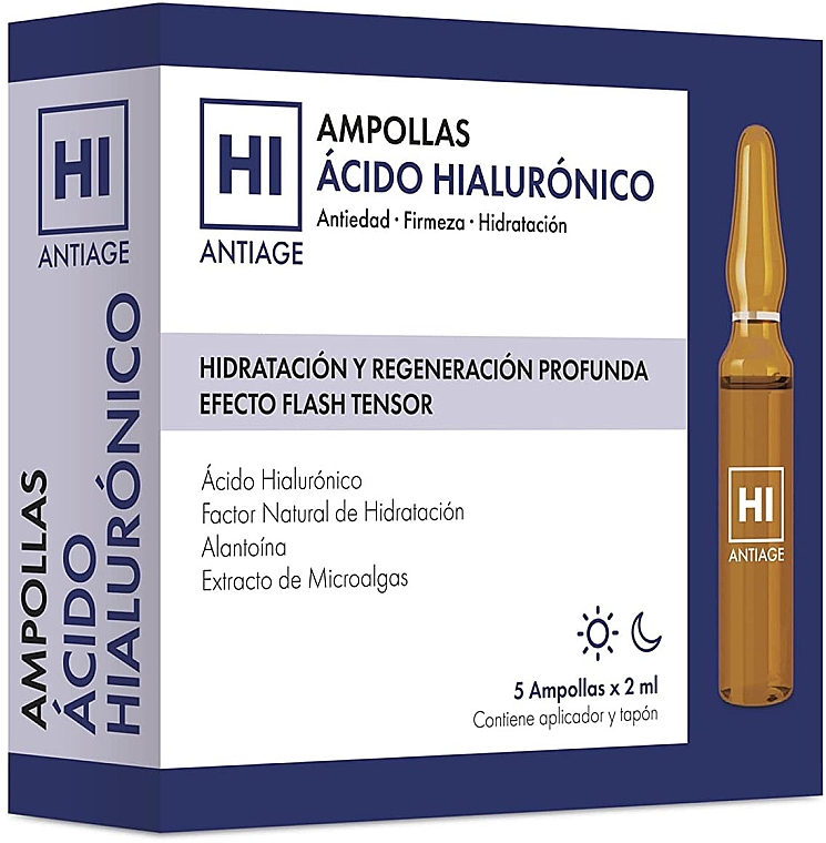 Ampułki do twarzy - Avance Cosmetic Hi Antiage Hyaluronic Acid Ampoules 3 Flash Effects — Zdjęcie N1