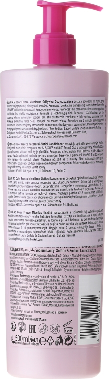 Micelarny szampon do włosów farbowanych - Schwarzkopf Professional Bonacure Color Freeze Rich Micellar Shampoo — Zdjęcie N4