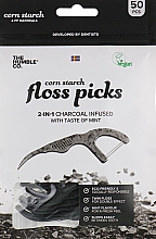 Patyczki z nicią dentystyczną z węglem aktywnym - The Humble Co. Dental Floss Picks — Zdjęcie N1