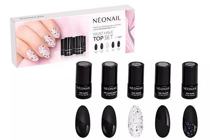 WYPRZEDAŻ Zestaw do makijażu - NeoNail Professional Zestaw Must Have Top Set (nail/top/5*3ml) * — Zdjęcie N2