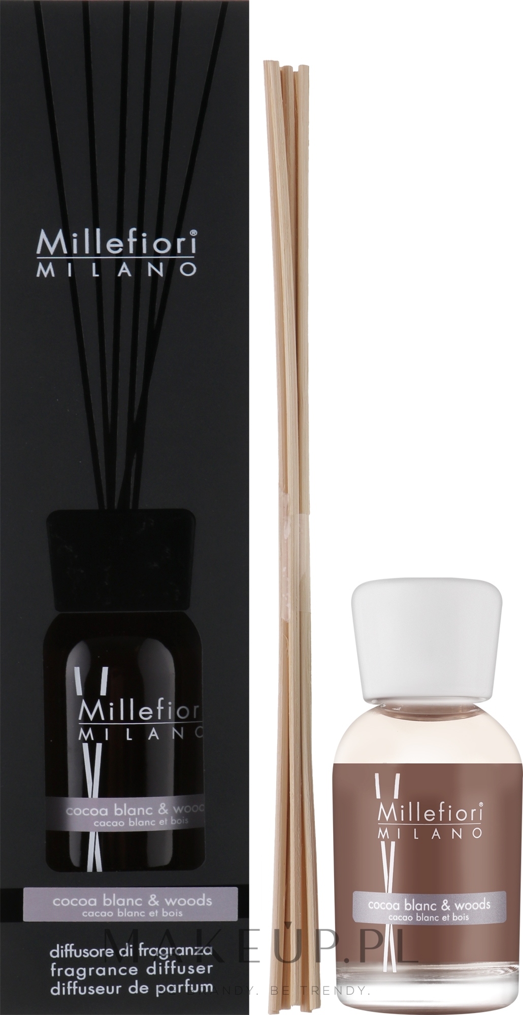 Dyfuzor zapachowy Białe kakao i drzewo - Millefiori Milano White Cocoa And Wood Fragrance Diffuser — Zdjęcie 250 ml