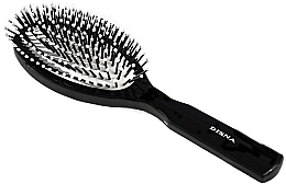 Szczotka do włosów owalna z nylonowym włosiem, 22,5 cm, czarna - Disna Pharma — Zdjęcie N1