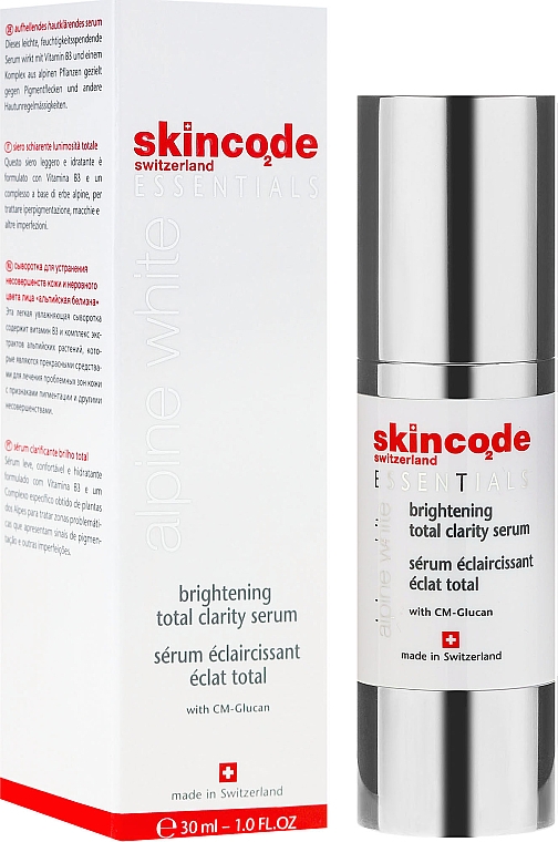 Rozjasniające serum do twarzy - Skincode Essentials Alpine White Brightening Total Clarity Serum