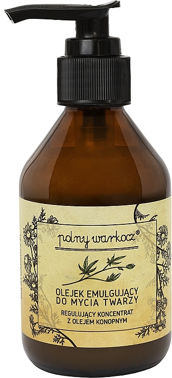 Olejek emulgujący do mycia twarzy z olejem konopnym - Polny Warkocz
