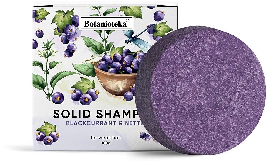 Szampon w kostce do włosów osłabionych Czarna porzeczka & Pokrzywa - Botanioteka Solid Shampoo For Weak Hair