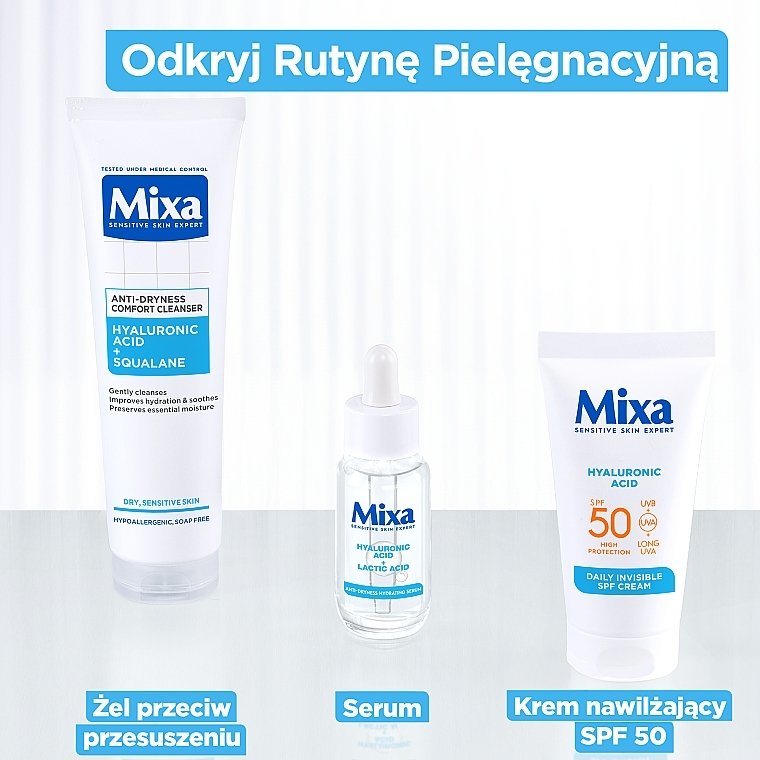 Codzienny krem nawilżający - Mixa Hyaluronic Acid Daily Invisible SPF50 Cream — Zdjęcie N2