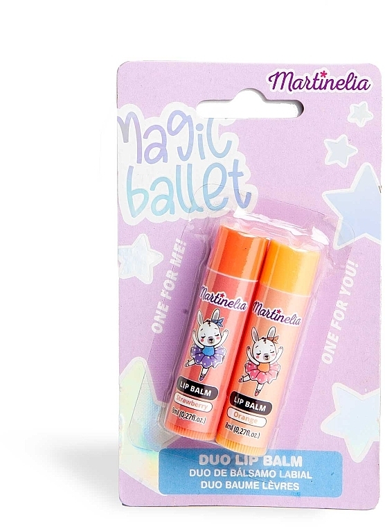 Zestaw balsamów do ust Truskawka i pomarańcza - Martinelia Magic Ballet Duo Lip Balm  — Zdjęcie N1