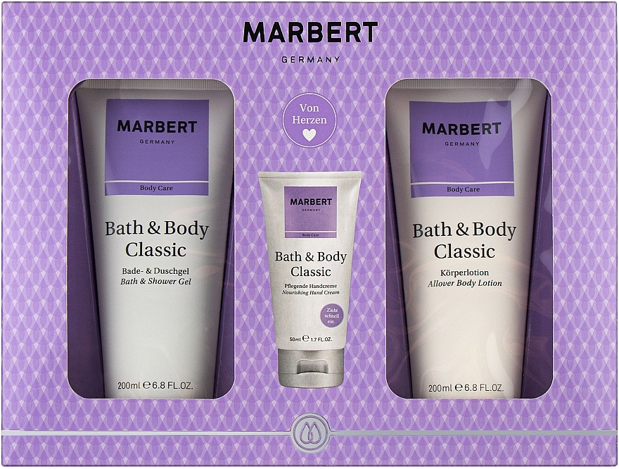 Marbert Bath & Body Classic - Zestaw (sh/gel/200ml + h/cr/50ml + b/lot/200ml) — Zdjęcie N1