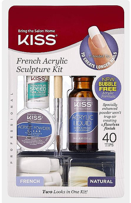 Zestaw do akrylu do sztucznych paznokci - KISS Acrylic French Manicure Fake Nails Sculpture Kit — Zdjęcie N1