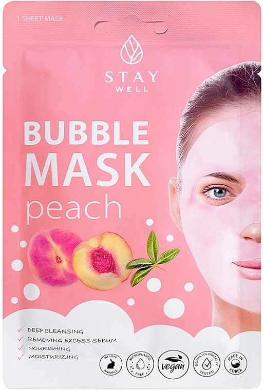 Maseczka do twarzy - Stay Well Deep Cleansing Bubble Peach — Zdjęcie N1
