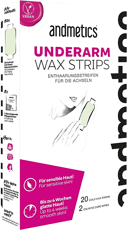 Paski do depilacji pod pachami - Andmetics Underarm Wax Strips — Zdjęcie N1