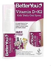 Kup Odświeżający spray do ust - BetterYou Vitamin D+K2 Kids' Daily Oral Spray Bubblegum & Blueberry