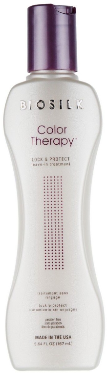 Ochronna odżywka bez spłukiwania do włosów farbowanych - BioSilk Color Therapy Lock & Protect Leave-In Treatment