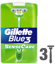 Jednorazowe maszynki do golenia, 3 szt. - Gillette Blue 3 SenseCare — Zdjęcie N8
