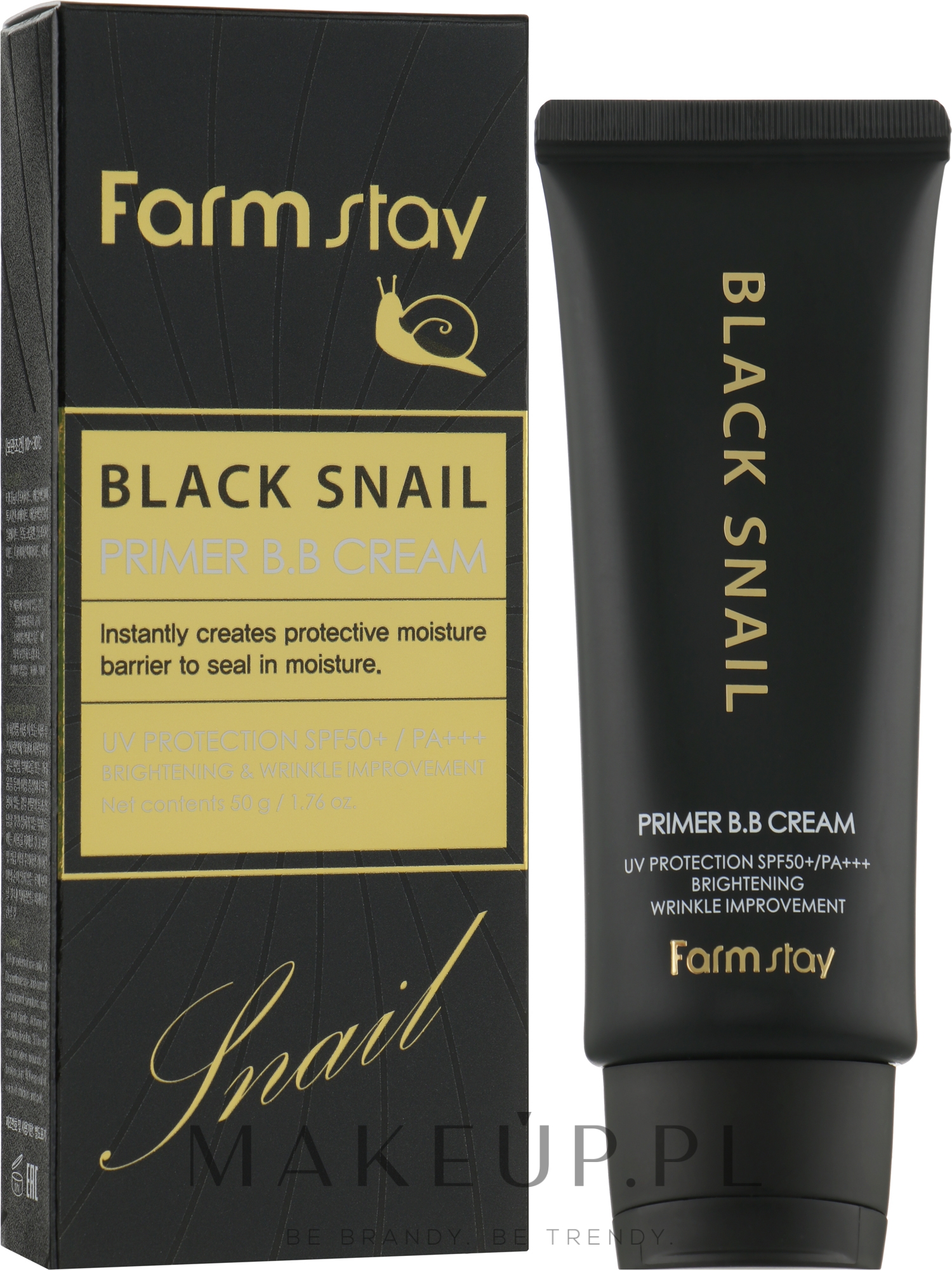 Kremowa baza pod makijaż BB z ekstraktem z czarnego ślimaka - FarmStay Black Snail Primer BB Cream SPF50+/PA — Zdjęcie 50 ml