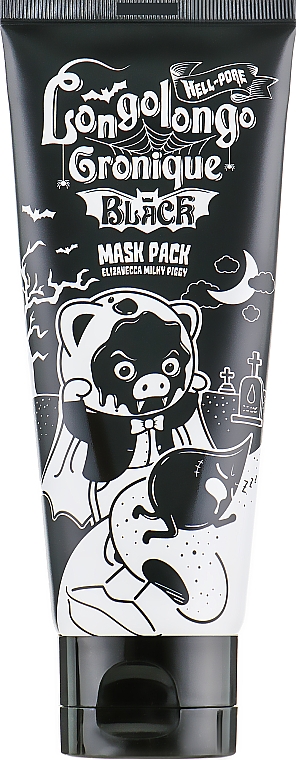 Maska do usuwania zaskórników z czarnego węgla drzewnego - Elizavecca Milky Piggy Hell Pore Longolongo Gronique Black Mask Pack — Zdjęcie N2