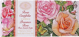 Zestaw mydeł różanych - Saponificio Artigianale Fiorentino Rose (soap/3x125g) — Zdjęcie N1