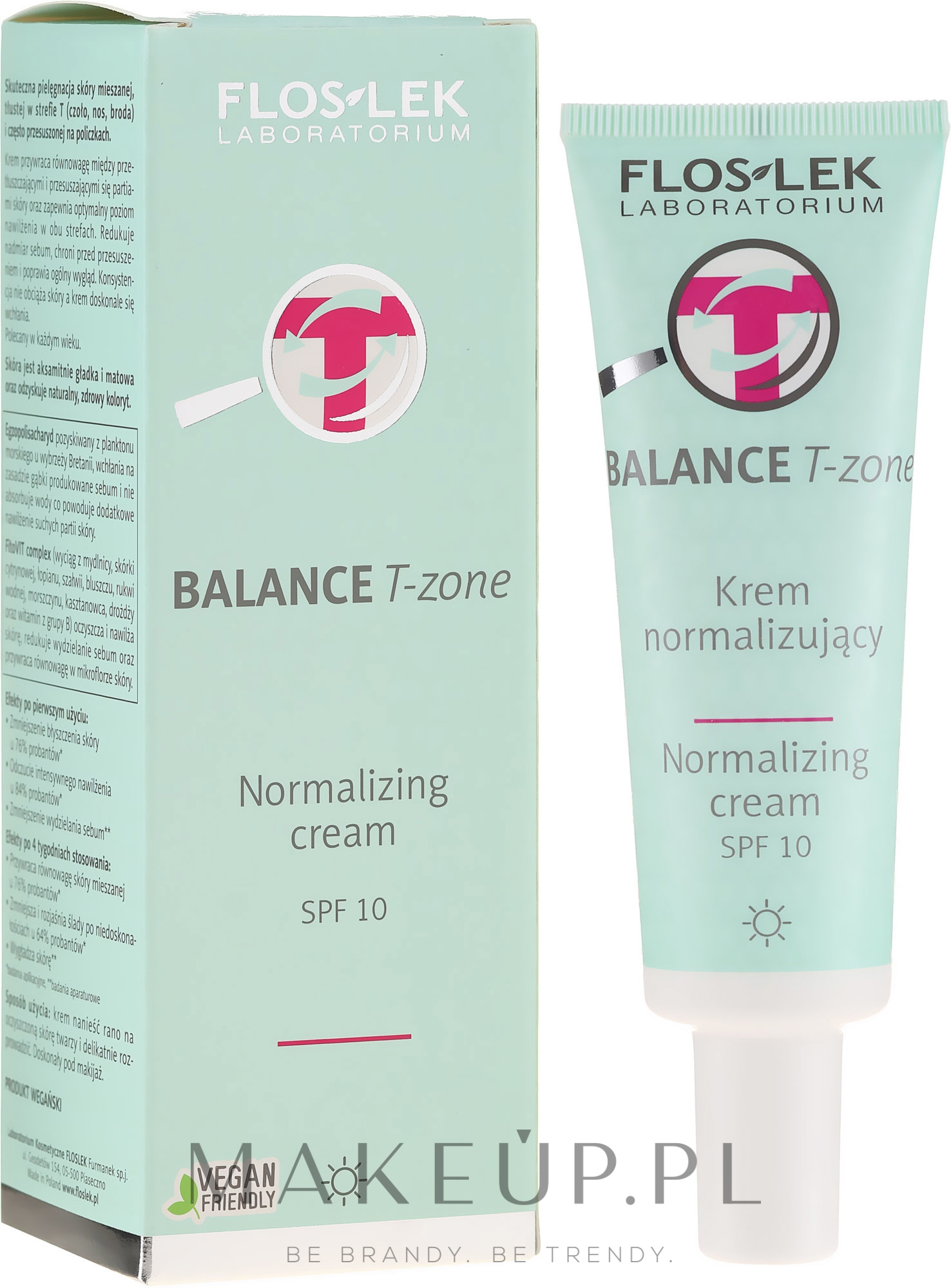 Normalizujący krem do twarzy na dzień SPF 10 - FlosLek Balance T-Zone — Zdjęcie 50 ml