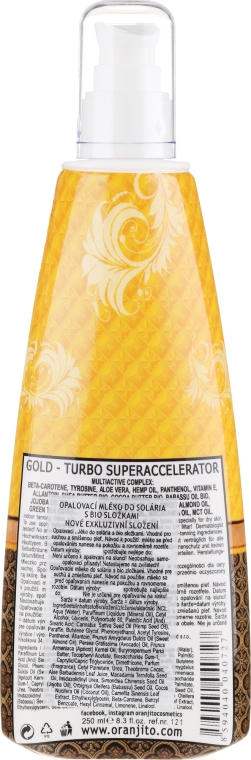 Mleczko do opalania w solarium - Oranjito Max. Effect Gold Turbo — Zdjęcie N2