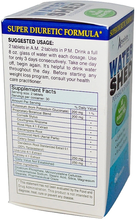 PRZECENA! Suplement diety usuwający nadmiar wody z organizmu - Absolute Nutrition Watershed Tablets * — Zdjęcie N2