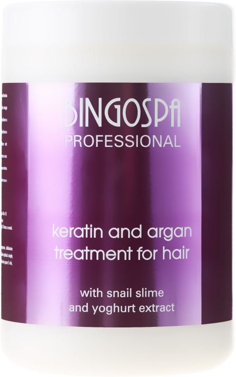 Keratynowo-arganowa kuracja ze śluzem ślimaka do włosów - BingoSpa Professional Keratin And Argan Treatment For Hair — Zdjęcie N2