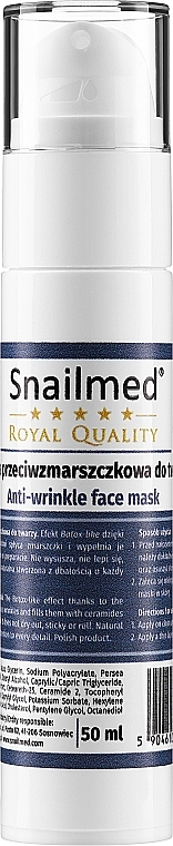 WYPRZEDAŻ Maska przeciwzmarszczkowa do twarzy - Snailmed Royal Quality * — Zdjęcie N3