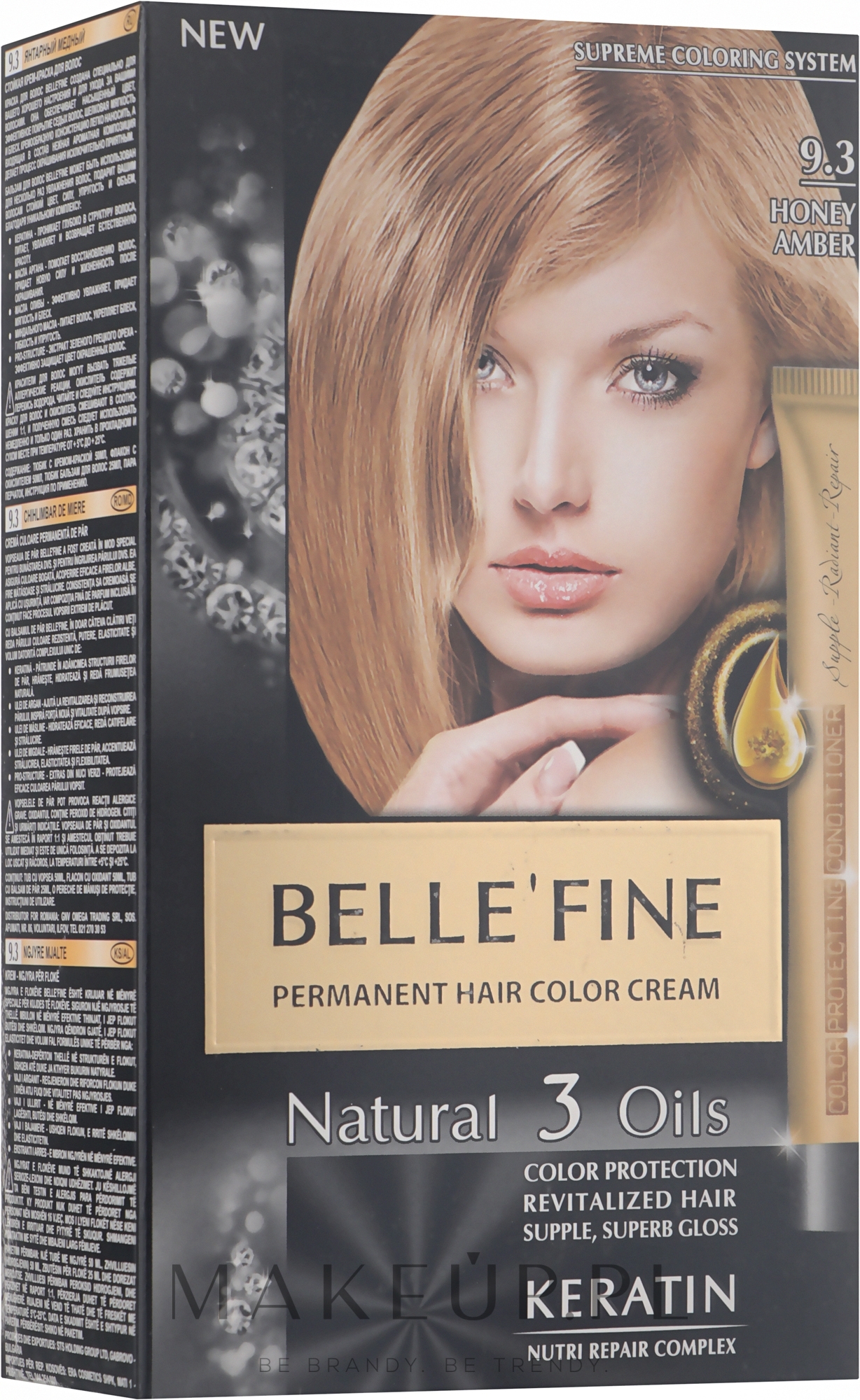 Kremowa farba do włosów - Belle’Fine Natural 3 Oils Permanent Hair Color Cream — Zdjęcie 9.3