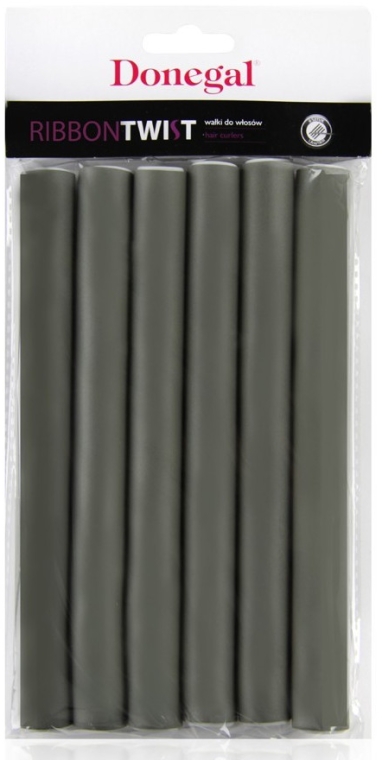 Wałki do włosów 5005, 1,8 cm / 18 cm, szare - Donegal Ribbon Twist — Zdjęcie N1