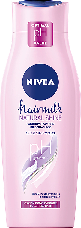 Szampon do włosów nadający połysk z mleczkiem migdałowym i ekstraktem z magnolii - Nivea Hair Milk Natural Shine Ph-Balace Shampoo — Zdjęcie N1