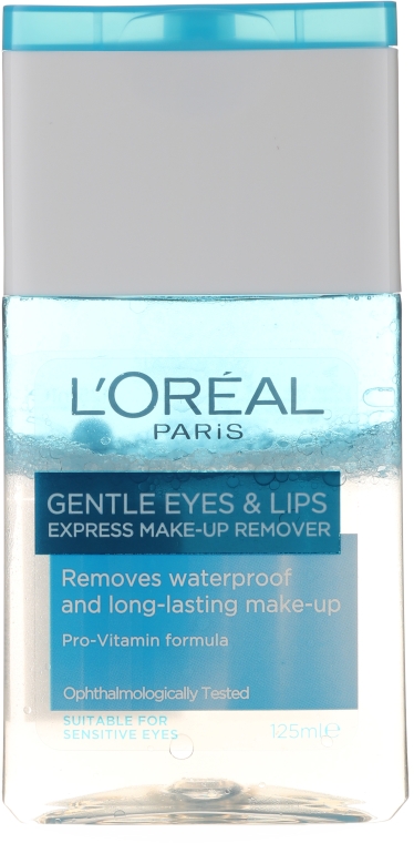 Łagodny płyn do uwuwania wodoodpornego makijażu oczu i ust - L'Oreal Paris Gentle Eyes&Lips Express Make-Up Remover Waterproof — Zdjęcie N1