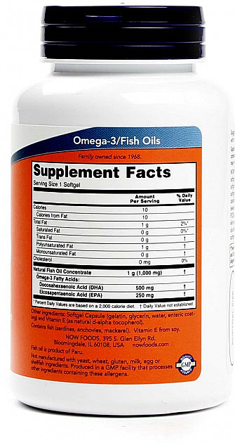Kapsułki żelowe Kwas DHA 500 mg - Now Foods DHA-500 Brain Supports — Zdjęcie N2