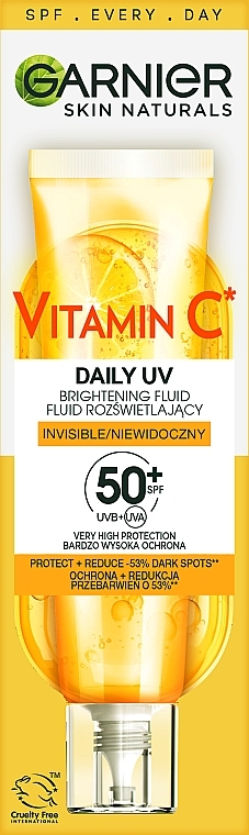 Fluid do twarzy - Garnier Skin Naturals Vitamin C Daily UV Brightenning Fluid SPF50+ — Zdjęcie N3
