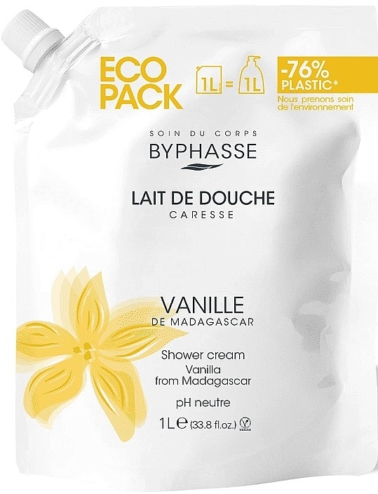 Krem pod prysznic Wanilia - Byphasse Caresse Shower Cream (uzupełnienie) — Zdjęcie N1