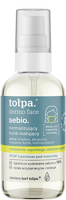 Energetyzujący tonik-eliksir do twarzy - Tołpa Dermo Face Sebio Tonic — Zdjęcie N1