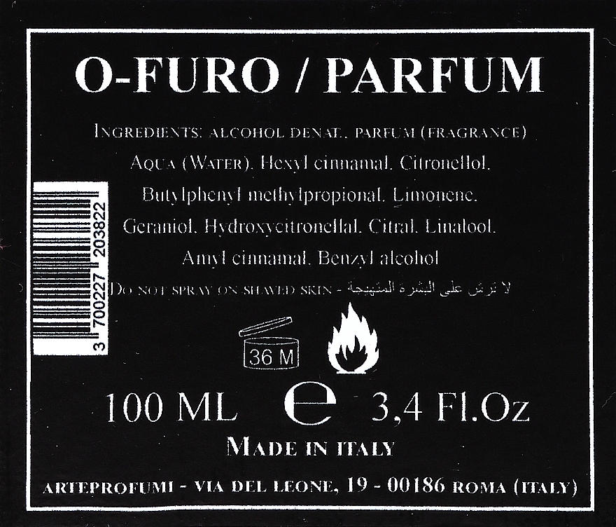 Arte Profumi O-Furo - Perfumy — Zdjęcie N3
