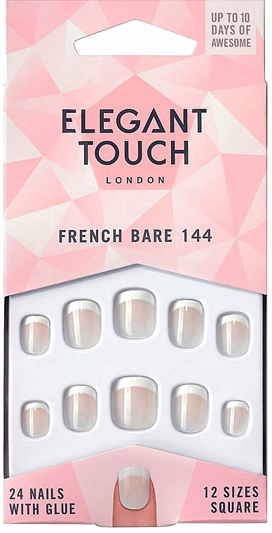 Sztuczne paznokcie - Elegant Touch Natural French Bare 144 — Zdjęcie N1