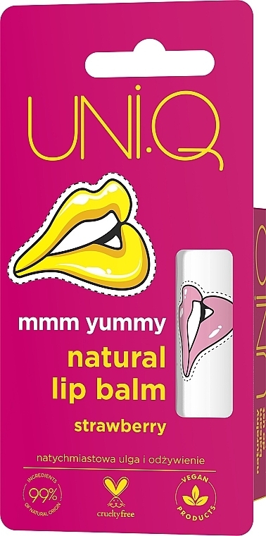 Balsam do ust Truskawka - UNI.Q Natural Lip Balm — Zdjęcie N1