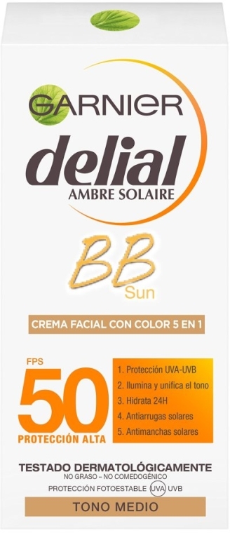 Krem BB z filtrem przeciwsłonecznym - Garnier Delial Ambre Solaire BB Cream SPF50 — Zdjęcie N1