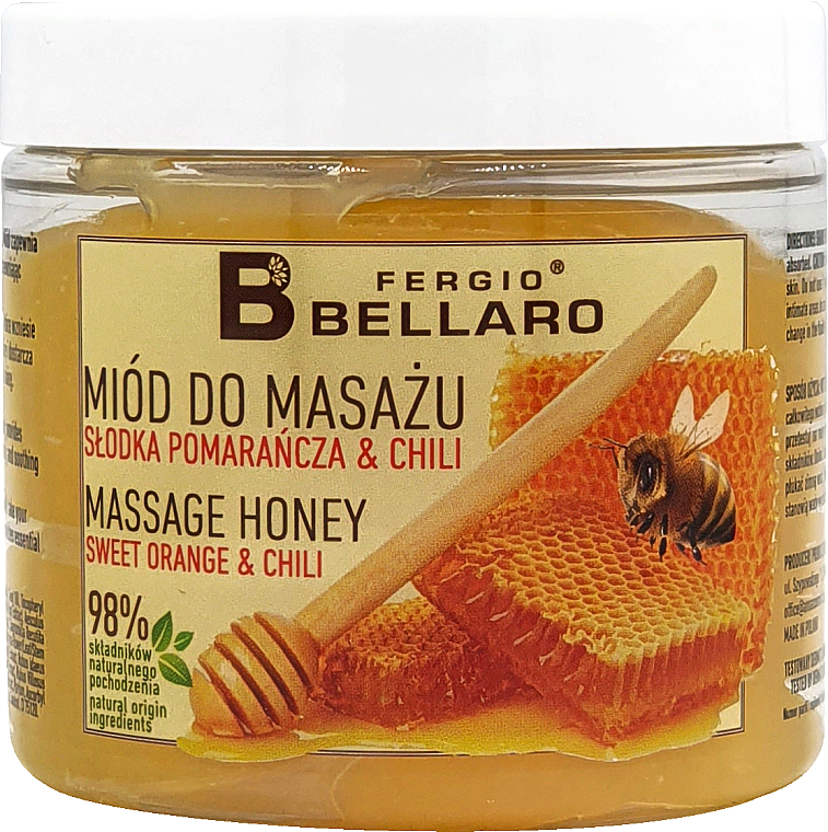 Miód do masażu Słodka pomarańcza i chilli - Fergio Bellaro Massage Honey Sweet Orange & Chili — Zdjęcie N1