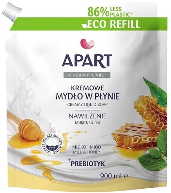 Mydło w płynie Mleko i miód - Apart Natural PreBIOtic Milk & Honey Soap (uzupełnienie) — Zdjęcie N1